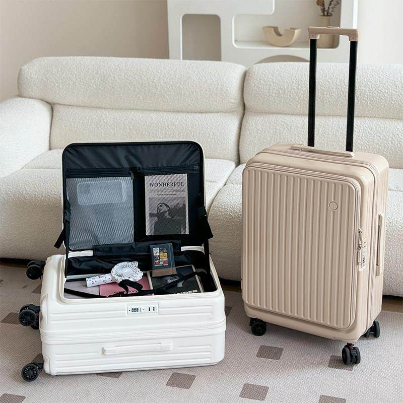 堡讯新款侧开 口行李箱女大容量可扩展PC拉杆箱20寸登机盖布拉车,淘宝优惠券,粉丝福利购,淘宝优惠卷