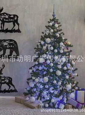 黑色镂空铁艺小动物圣诞驼鹿挂画家居墙面金属装饰北欧麋鹿挂件