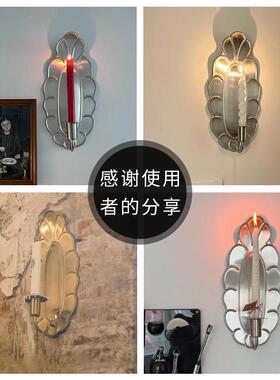 复古烛台轻奢墙面装饰客厅卧室家用壁挂法式中古做旧浪漫铁艺壁饰