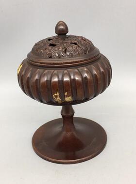 塔香香薰炉家用室内铜高脚南瓜香炉禅意仿古檀香盘香炉创意摆件