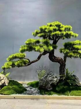 仿真迎客松大型假树松树仿生绿植造景橱窗室内外景观植物装饰落地