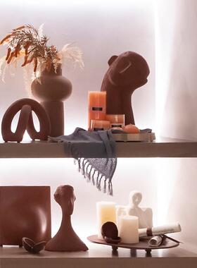 美联饰界陶瓷花瓶摆件诧寂覆古风格客厅样板房软装饰品