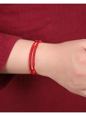 金刚结2025新年小红绳手工编织手链女生属蛇佩戴红色本命年红手链