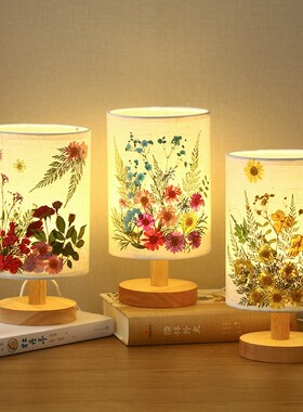 手工压花台灯diy材料包花草夜灯干花建党节礼物社区团建暖场活动
