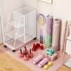 Yoga mat storage basket, sports and fitness equipment storage rack, iron trolley storage rack, badminton wheeled home