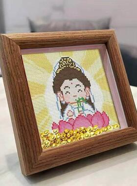 招财猫摆台十字绣新款简单线绣简约新手入门手工自己绣小件刺绣