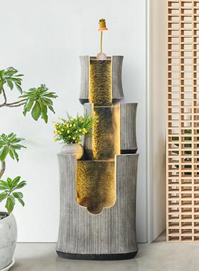 现代简约客厅办公室流水摆件循环水景观喷泉家居装饰玄关落地造景