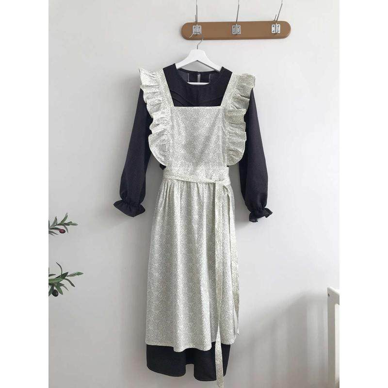 韩式碎花雅致荷叶边背面交叉摄影道具叠穿凹氛围系带围裙,淘宝优惠券,粉丝福利购,淘宝优惠卷