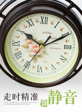 创意双家用静音钟表摆件个性坐钟面厅小表座钟客JFD台铁中艺时钟
