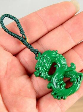 东阳木雕实木龙家居十二生肖木质绿色木龙工艺品吊坠挂件桌面摆件