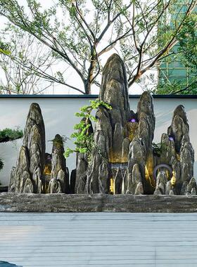 大型室内室外假山流水喷泉园林别墅花园庭院山水景观石头鱼池摆件