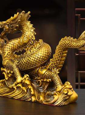 铜龙摆件工艺品汉龙龙腾四海送礼工艺品铜龙摆件纯铜青龙汉龙龙形