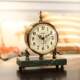 European retro creative desktop clock ornaments home living room dial desktop clock simple American light luxury