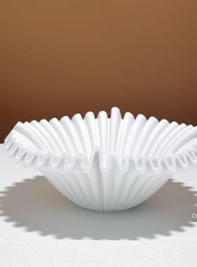 法式装饰摆件现代简约黑白托盘样板房茶室书房果盘艺术品摆件