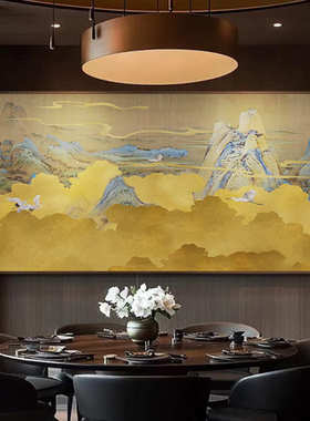 新中式客厅沙发背景墙挂画酒店风景装饰画酒店客房卧室床头壁画