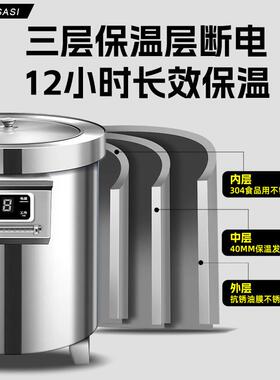 商用电热高锅燃气不锈钢燃气节能汤锅大容量卤肉煲汤桶牛羊肉汤锅