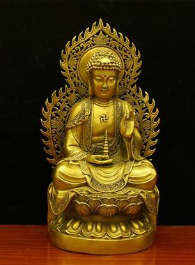 高档三宝佛佛像 纯铜三世佛像摆陀阿弥佛药件师佛释迦摩尼如来像