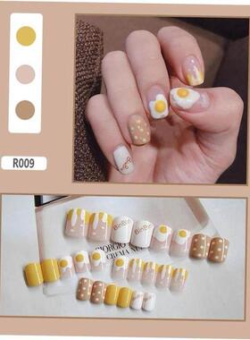24Pcs Fake Nails Finished Nail Patch Short Fake Nails