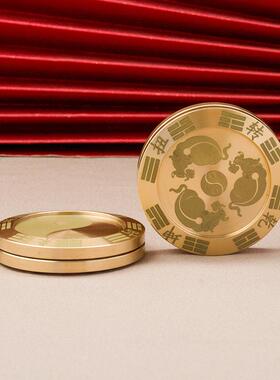 黄铜啪啪币推牌解压神器指尖陀螺手把件减压奶盖玩具创意便携EDC