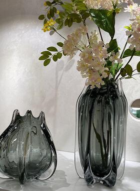 现简约透明玻璃花瓶家居房餐面花AL669152束插花器样桌板间代软装