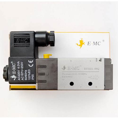 EMC亿太诺RV52系列二位五通三位五通标准电磁阀RV5211RV5221/220V - 图1