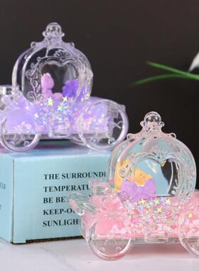 新颖独特的卡通南瓜车液体装饰饰品漏油透明丙烯油工艺品创意礼品