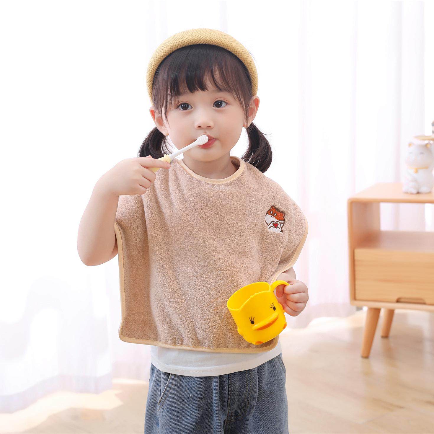 儿童洗漱巾刷牙洗脸防水围嘴幼儿宝宝口水毛巾擦脸不湿衣漱口围兜,淘宝优惠券,粉丝福利购,淘宝优惠卷