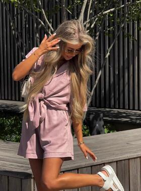 2025 Short sleeved Shorts Fashion Casual Set for Women