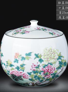 正品景德镇陶瓷器件聚宝盆摆桌面招财关家装饰盆中式居饰品客厅玄