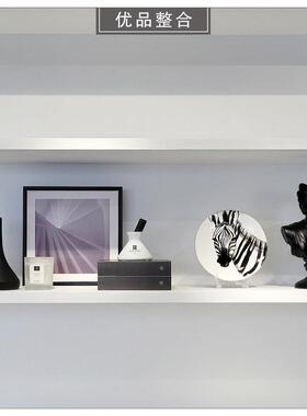 现代样板间简约书柜摆件北欧家居软装饰品挂画相架杯蜡组合ZH2573
