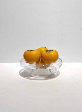 果盘用玻璃简约餐厅透明花盆桌面摆件家居摆件装饰现代样板房双