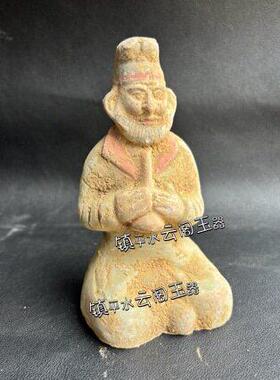 乐器俑仿古陶俑击鼓说唱俑陶器中式摆件复古装饰品工艺品摆件