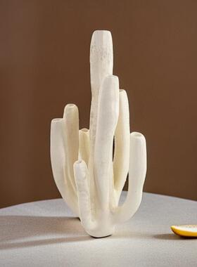 代艺珊术肌理瑚抽象摆件简现约样板酒店客厅餐桌房茶几仙人掌3971