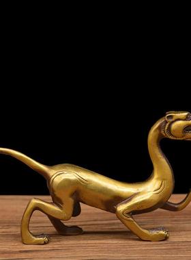 宏达 黄铜四神兽 青龙朱雀玄武白虎 吉祥铜器摆件