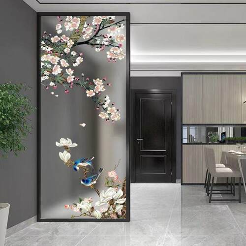 轻奢钢化玻璃现墙代约屏简风厕所品牌/卫生户间入隔断墙浴室半遮 - 图1