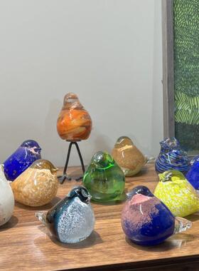 小山园超可爱小鸟造型手工琉璃摆件办公室镇纸器创意摆件可爱摆件
