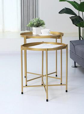 斯堪的纳维亚在铁托盘小桌子简单的沙发边桌铁托盘咖啡桌咖啡折叠