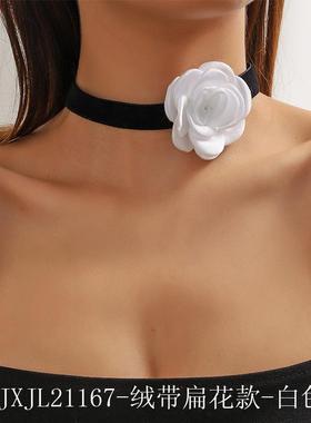 choker跨境香风复古米色晚宴项链