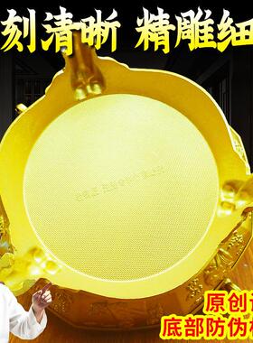 纯黄铜带盖聚宝盆摆件貔貅八仙过海招财盆大号客厅办公室店铺装饰