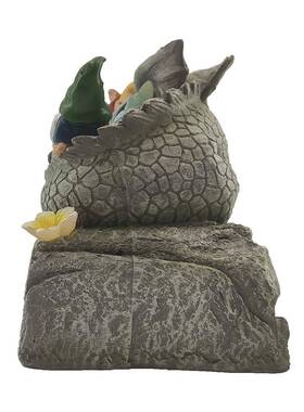 飞龙精灵小矮人创意摆件树脂工艺品太阳能户外庭院欢迎标识装饰品