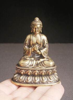 古复做神旧黄教铜大日如来佛像桌面摆件大日如来宗供奉像工艺品老