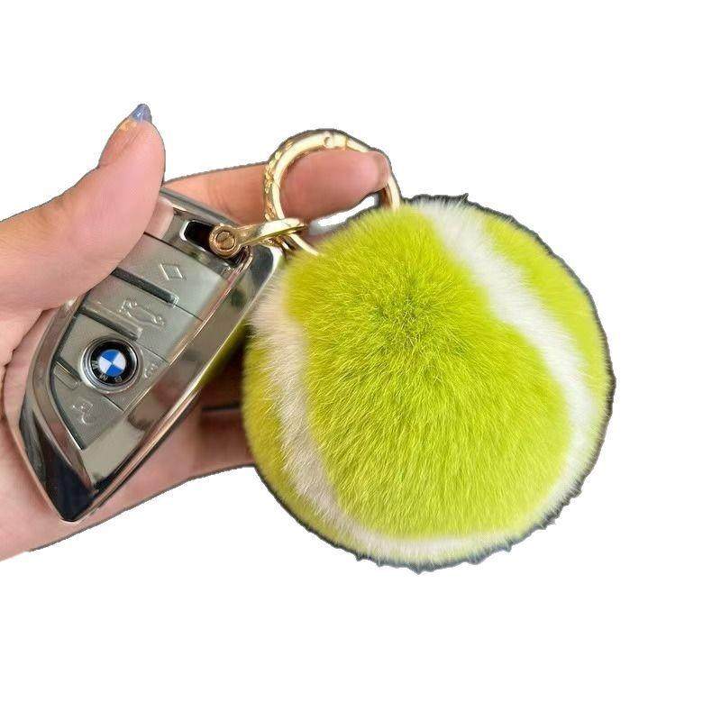 可爱网球感毛绒汽车钥匙扣挂件ins绒球包包礼物书包毛绒饰品,淘宝优惠券,粉丝福利购,淘宝优惠卷