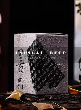 UNUSUAL 新中式现代竹藤编提篮盒茶壶核桃纸巾盒样板间书房摆件