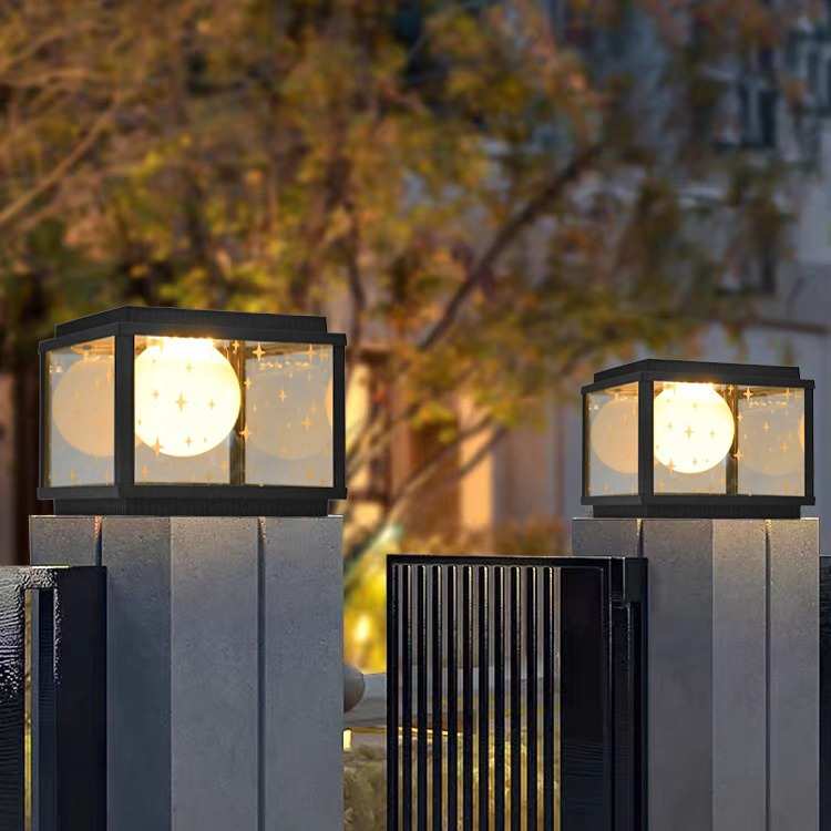 太阳能柱头灯户外防水庭院灯室外花园别墅大门柱灯现代柱子围墙灯 - 图0