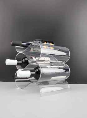 现代简约亚克力S形红酒架酒柜摆件样板房客厅电视柜玄关家居装饰