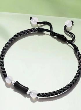 高升玛瑙编织东陵女友手链节手链