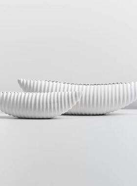 现代简约树脂船型花器几何摆件客厅电视柜展示柜家居软装饰品摆设