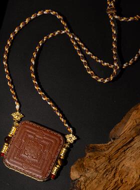 手绘擦擦扎基拉姆绿度母普贤五爷吊坠黄财西藏民族风手绘擦擦唐卡