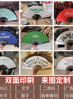 折扇10寸黑红白双面双色扇8寸男女舞蹈表演扇子寄明月绢布空白扇