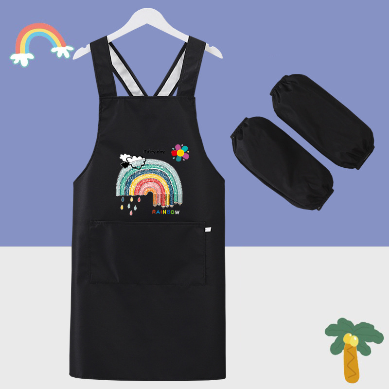 Kindergarten middle and large children's waterproof apron apron coveralls